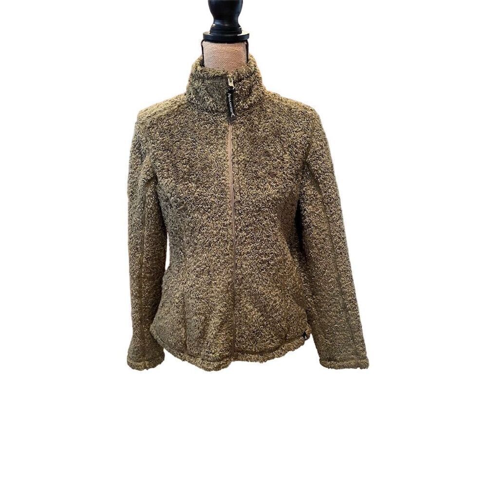 Avalanche Wear Women’s  Fleece Jacket Gold Zip-Up Size M Casual Fisherman Cozy